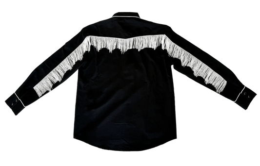 The Y'allternative Collection Bat Embroidered Western Tassel Shirt
