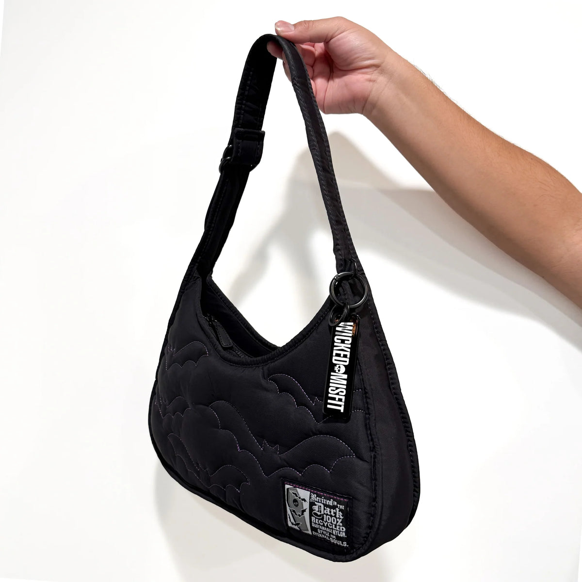 Purple Bats Recycled Nylon Shoulderbag