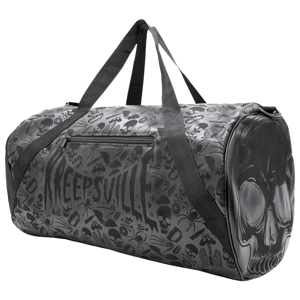 Skull Black Barrel Bag