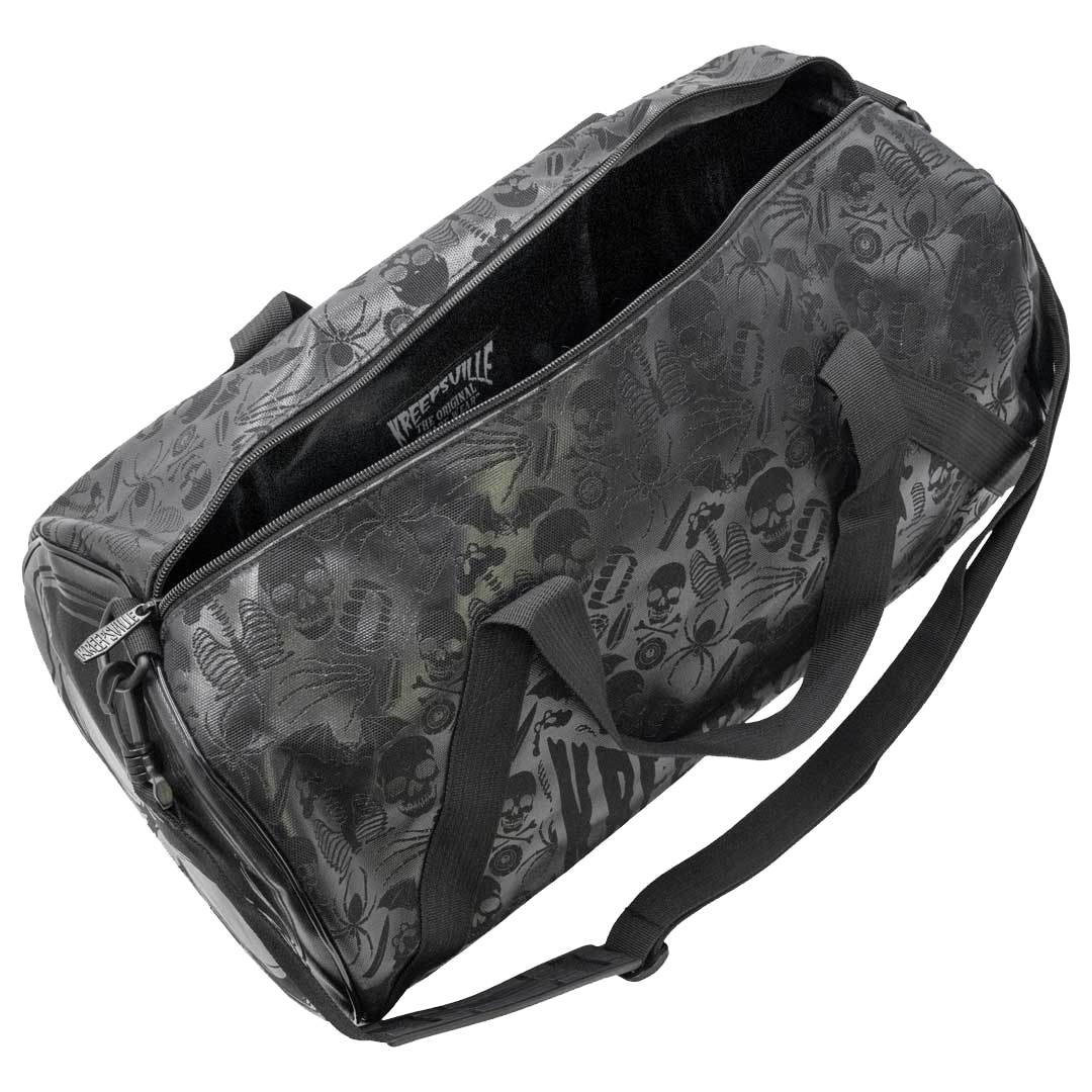 Skull Black Barrel Bag