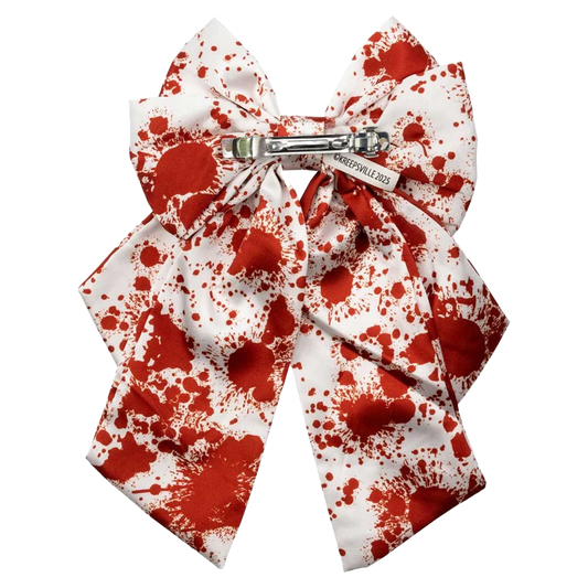 Blood Splatter Knife Satin Hair Bow