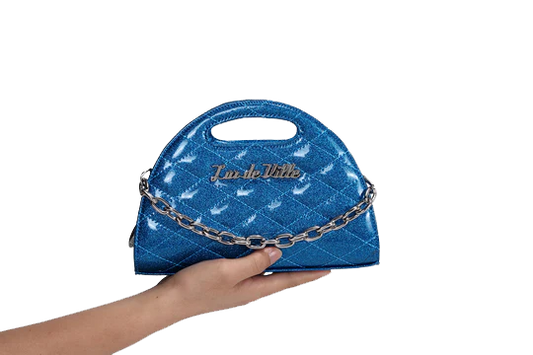 Villain Blue Sparkle - Half Moon Tiny Tote