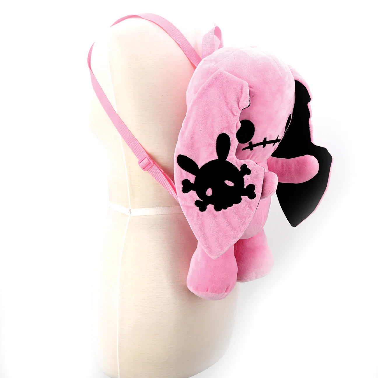 NAUGHTY BUNNY STUFFED BACKPACK PINK