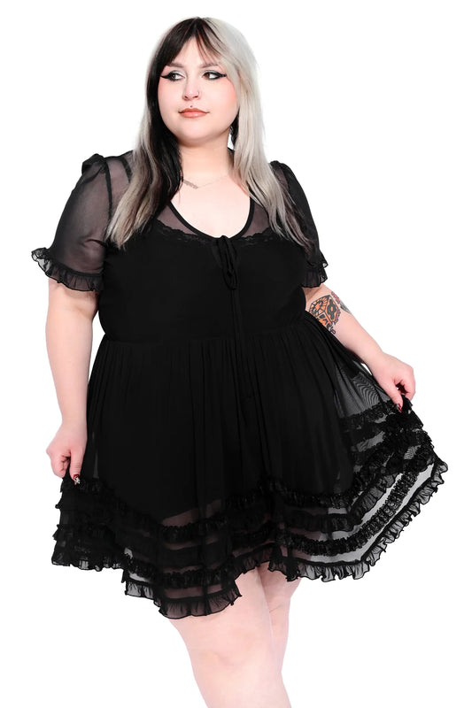 Foxblood Coralie Mesh Dress