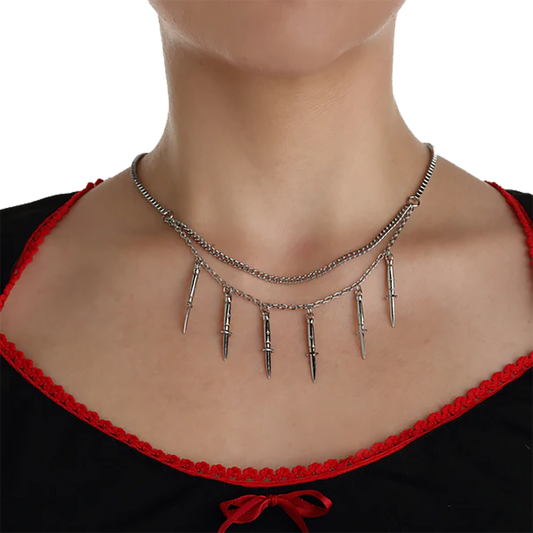 SWITCHBLADE DOUBLE CHAIN NECKLACE
