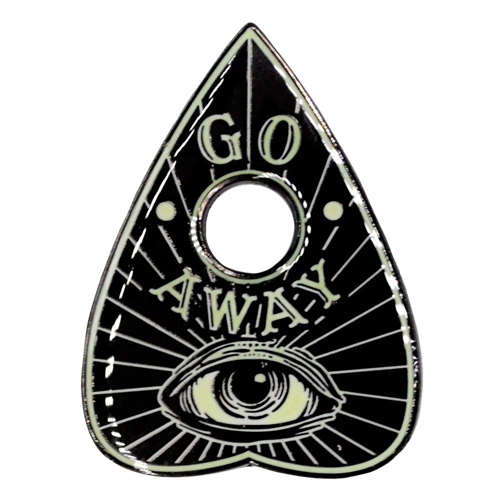 Go Away Planchette Glow Enamel Pin