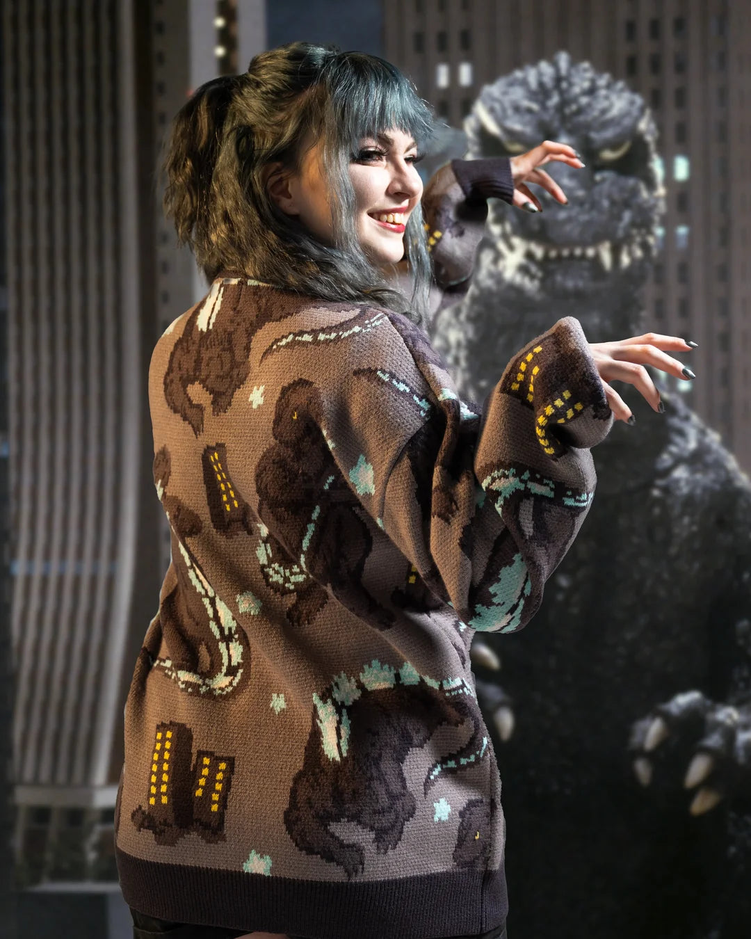 Stompin Around Cardigan Godzilla