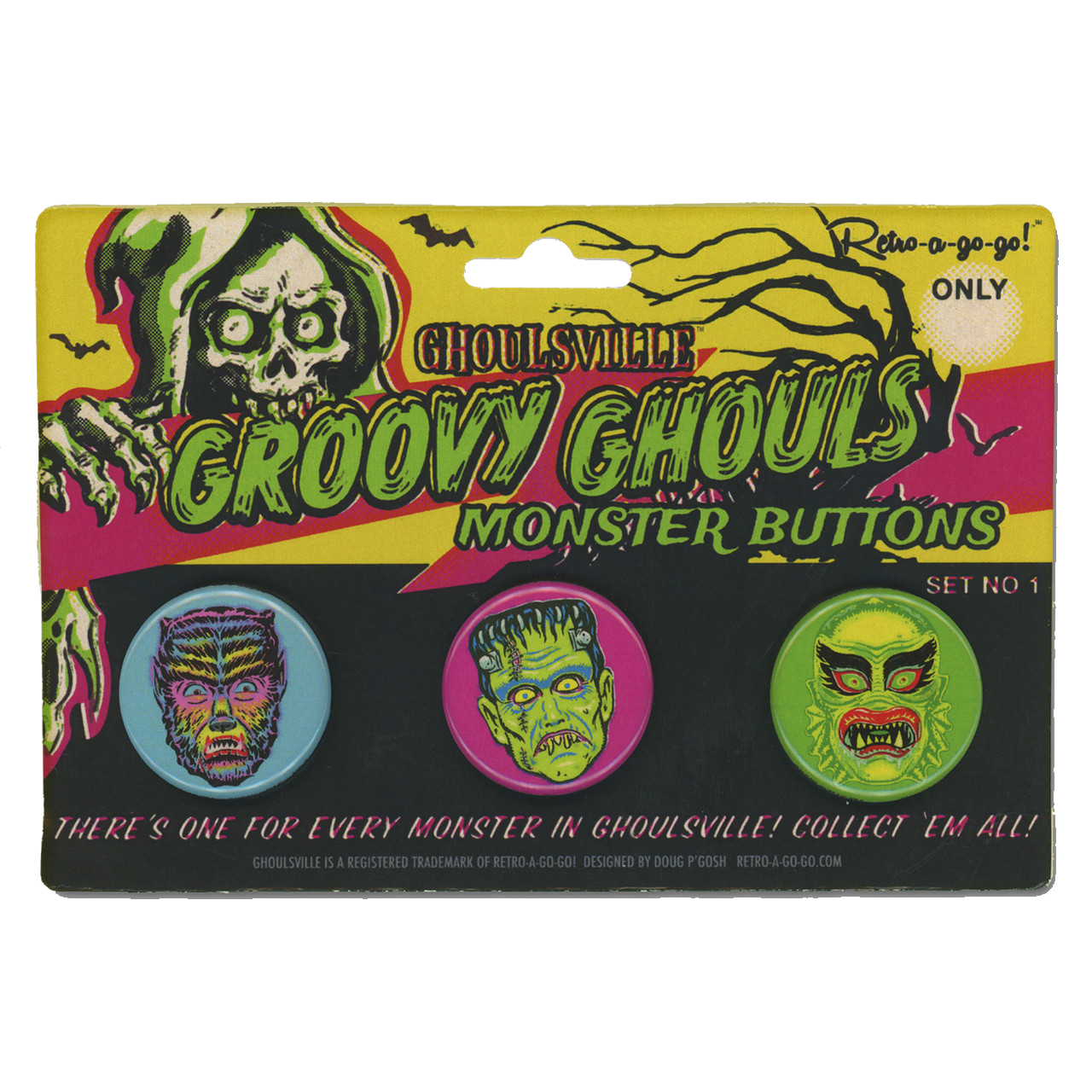 GROOVY GHOULS BUTTON SET #1