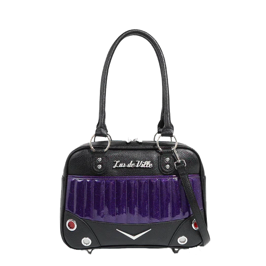 Black and Poisonous Purple Sparkle Hotrod Tote medium