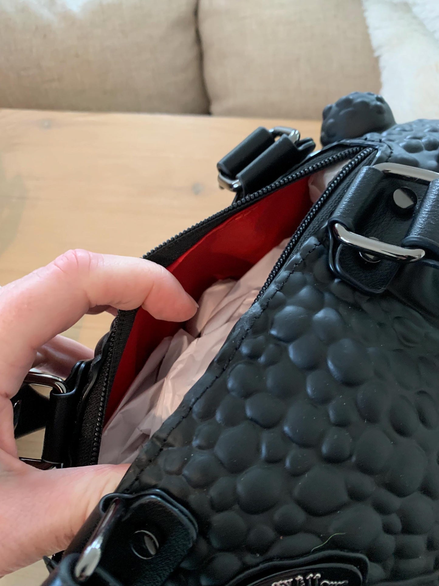 Black Toad Purse - Green Glow Eyes