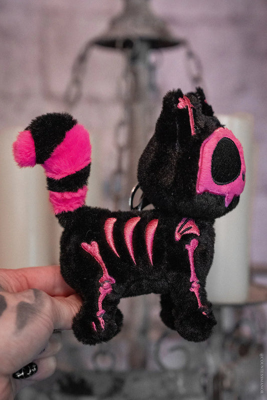Bubblegum Skelekitty Plush Keychain
