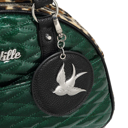 VENUS GREEN SPARKLE LOVE BIRD TOTE