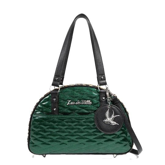 VENUS GREEN SPARKLE LOVE BIRD TOTE