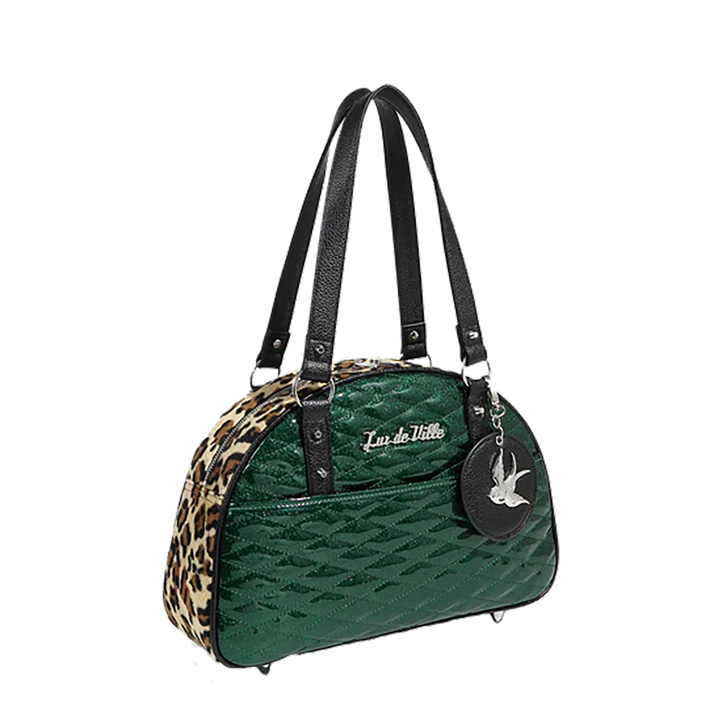 VENUS GREEN SPARKLE LOVE BIRD TOTE