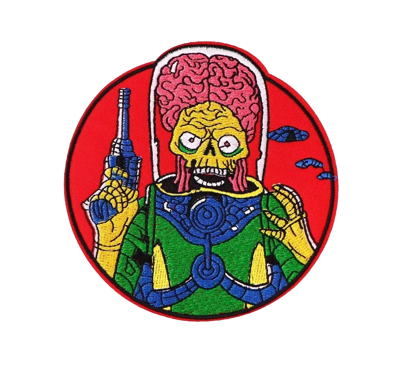 Martian Alien Movie Round Logo Embroidered Iron On Patch