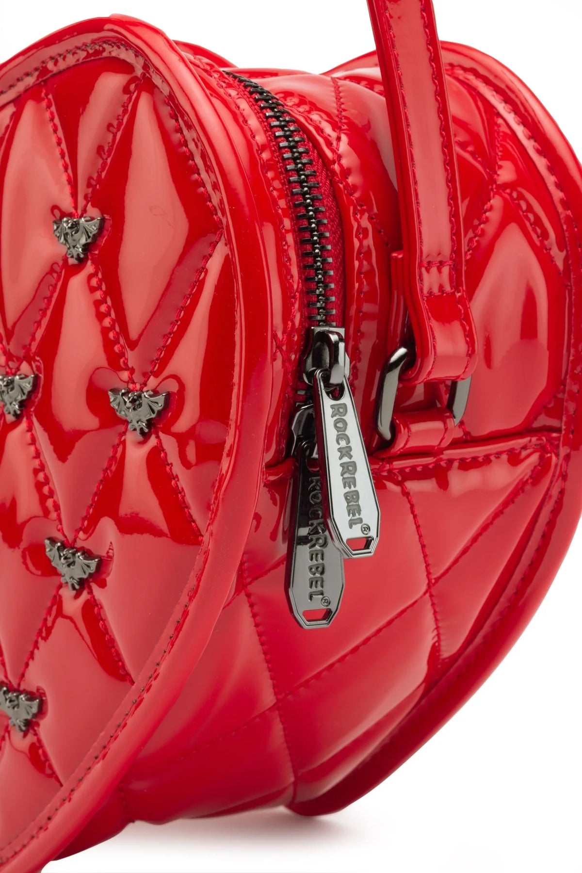 Rock Rebel Mina Bat Studed Crossbody Heart Vinyl