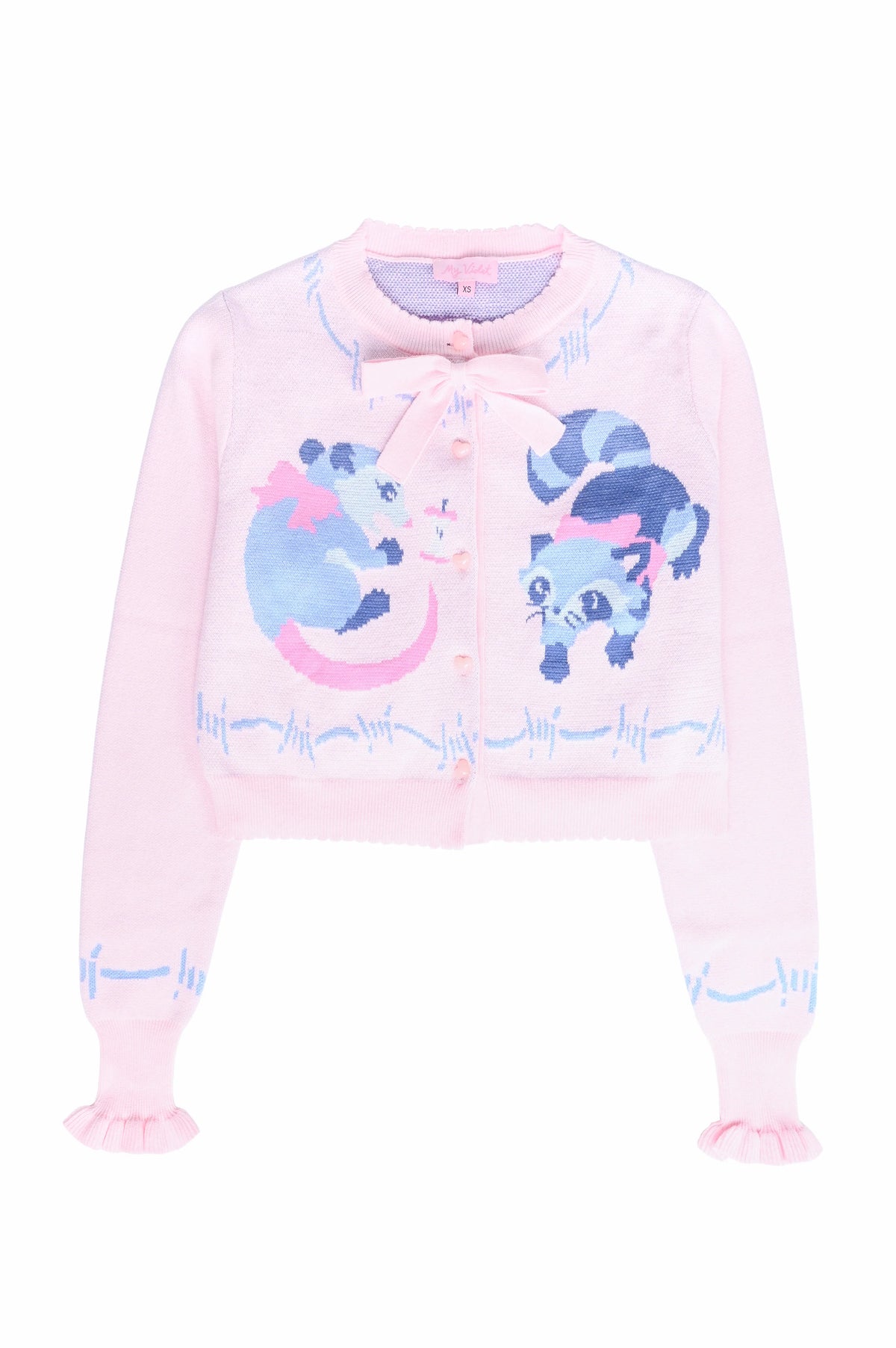 MYVIOLET Trash Parade Cropped Cardigan - Pink