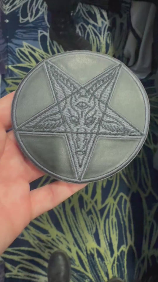 SATANIC CIRCLE SHINY BLACK PATCH