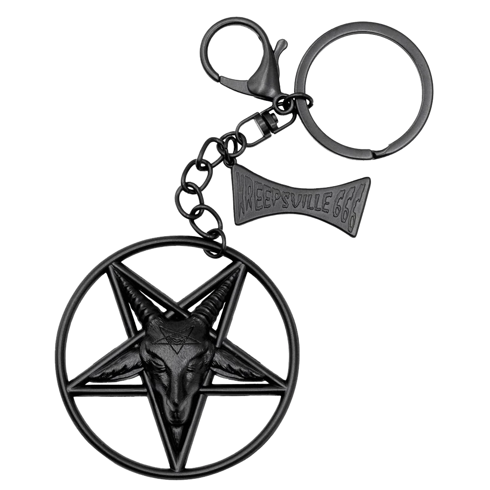 BAPHOMET CIRCLE CHARM KEYCHAIN