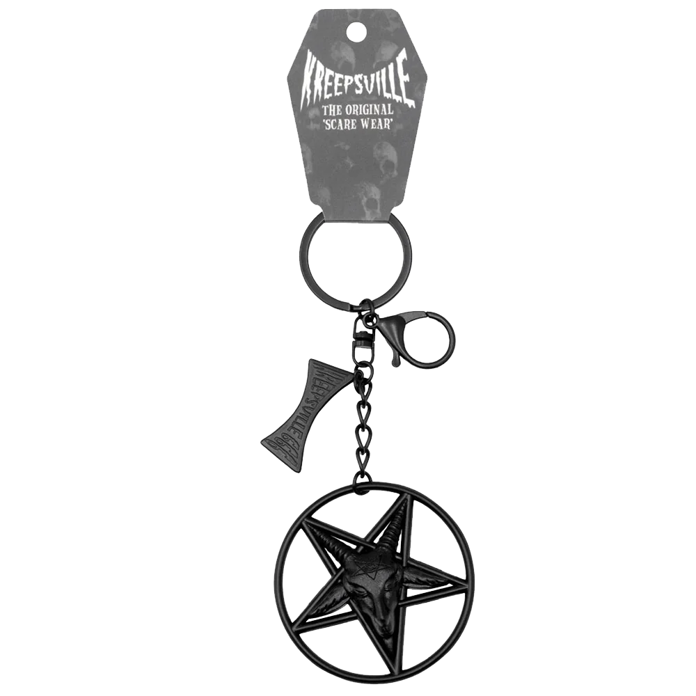BAPHOMET CIRCLE CHARM KEYCHAIN