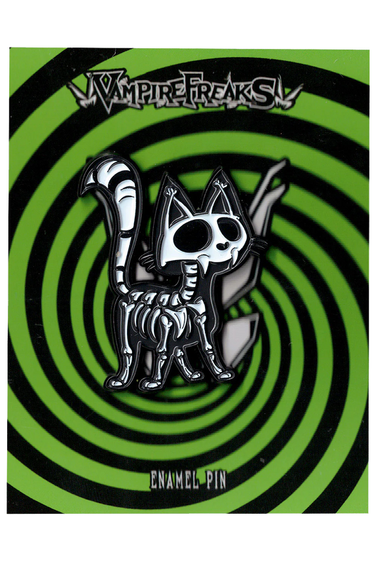 Skelekitty Enamel Pin