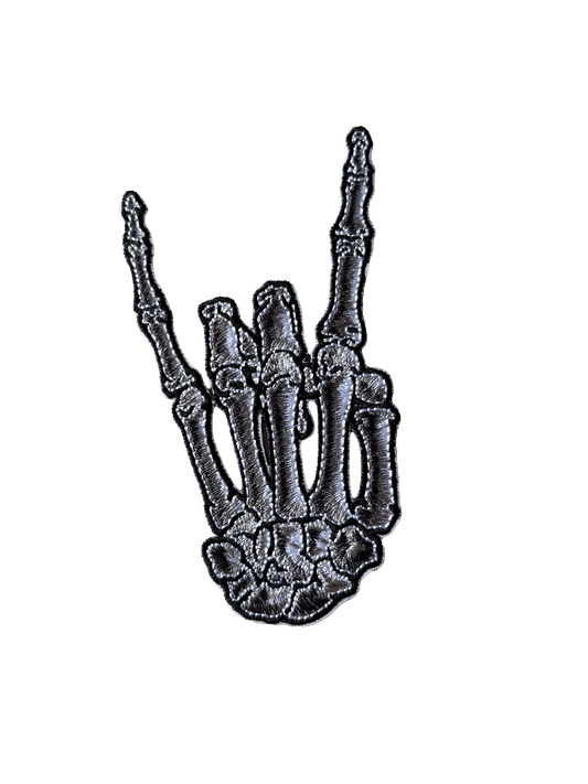 Skelli Hand Devil Bone Patch White
