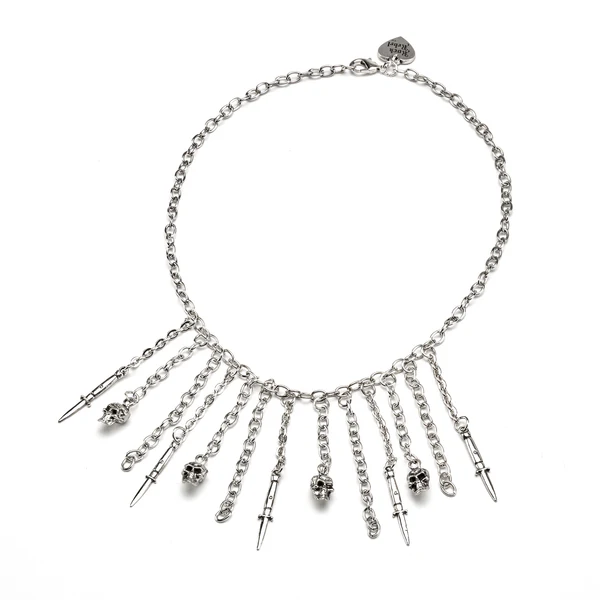 SKULL AND SWITCHBLADE NECKLACE