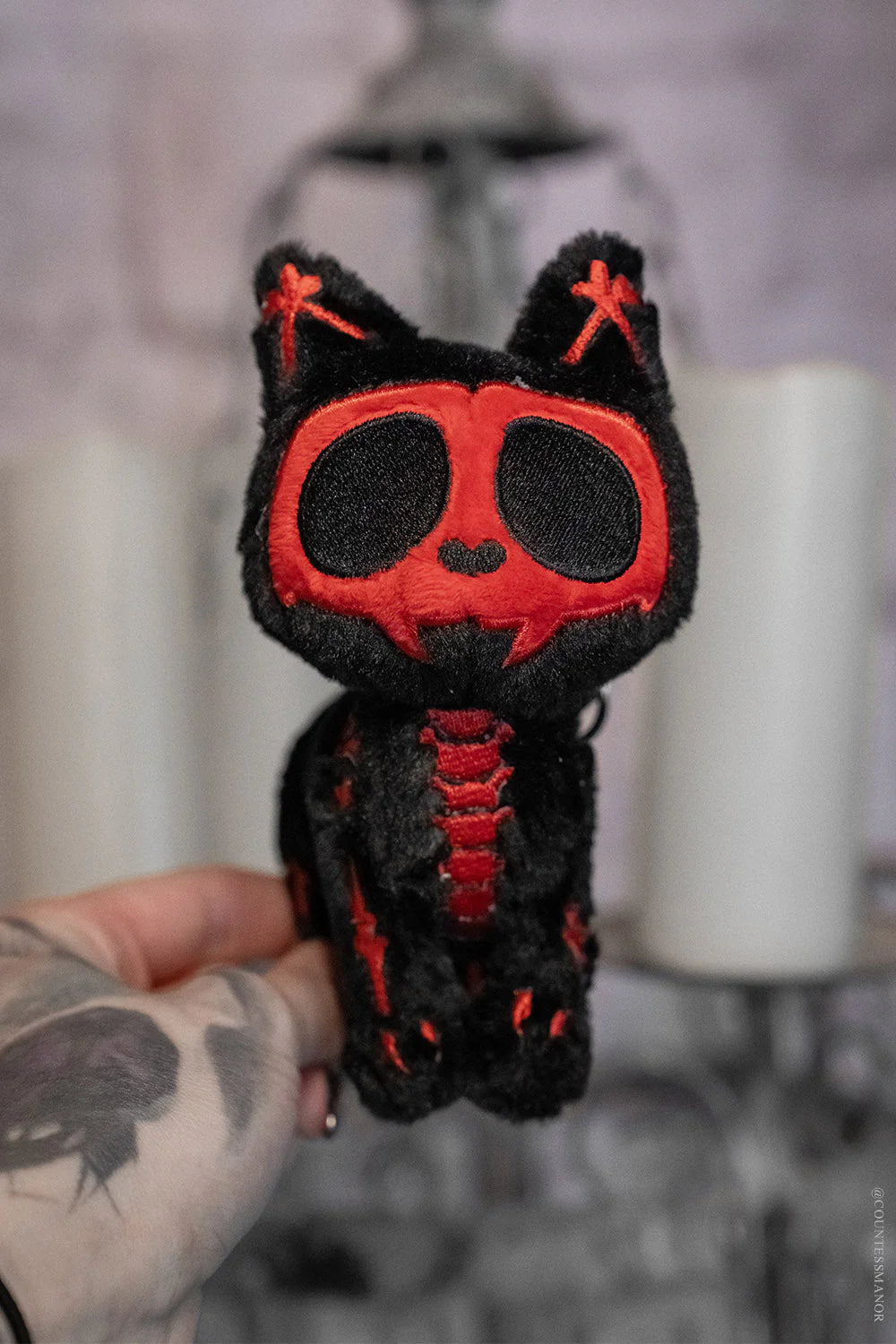Blood Skelekitty Plush Keychain