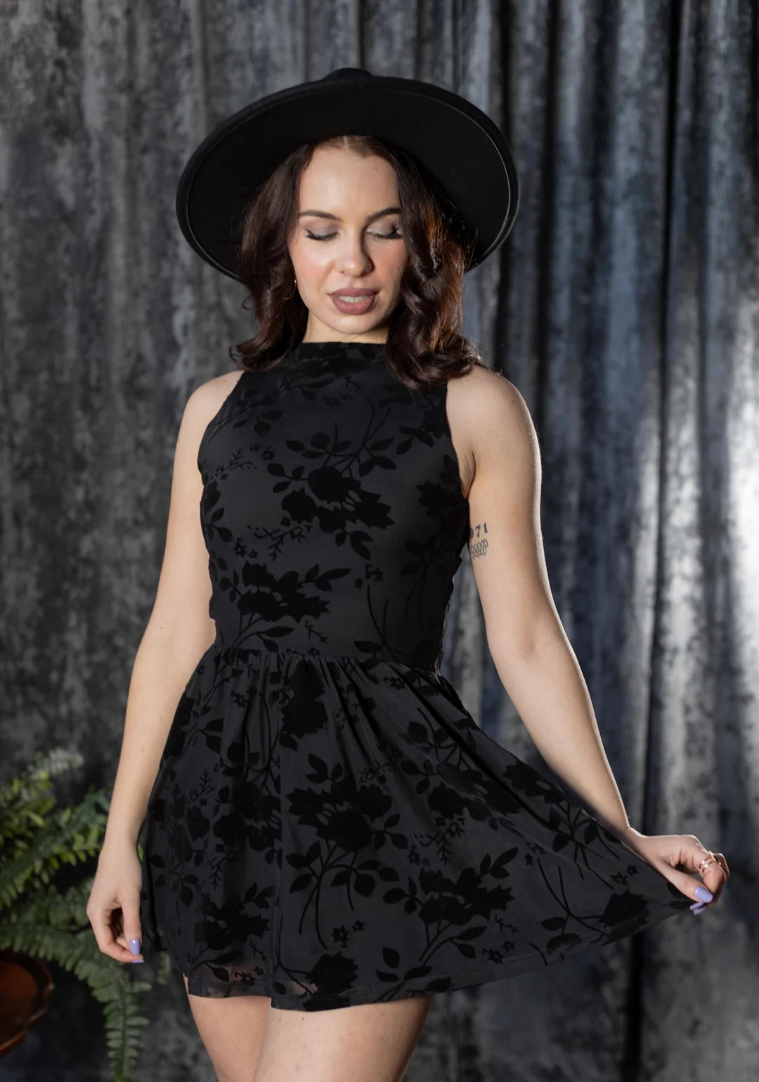 Thora Gothic Floral Romper