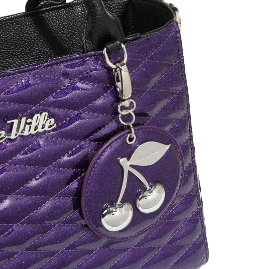 POISONOUS PURPLE SPARKLE CHERRY TOTE