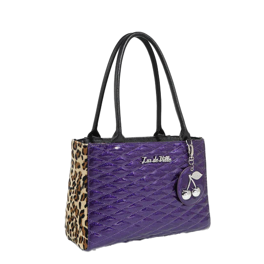 POISONOUS PURPLE SPARKLE CHERRY TOTE