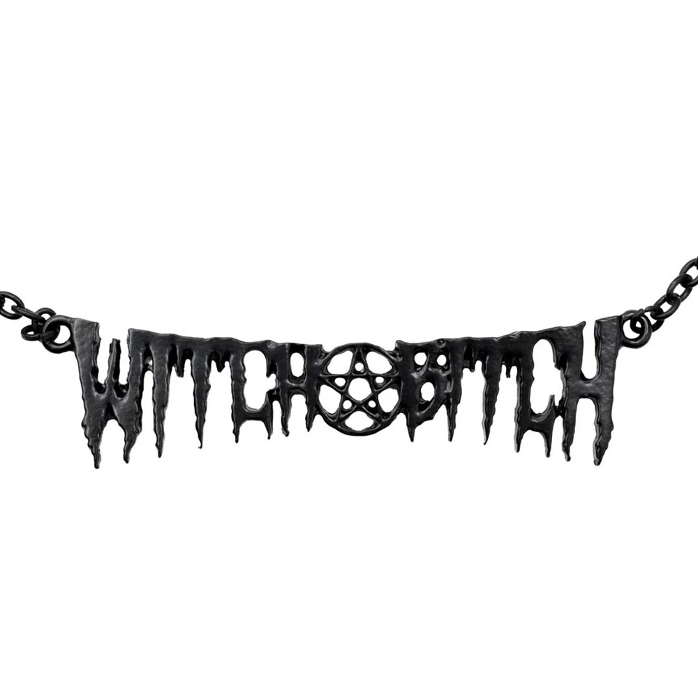 WITCH BITCH TEXT NECKLACE