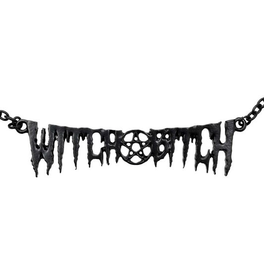 WITCH BITCH TEXT NECKLACE