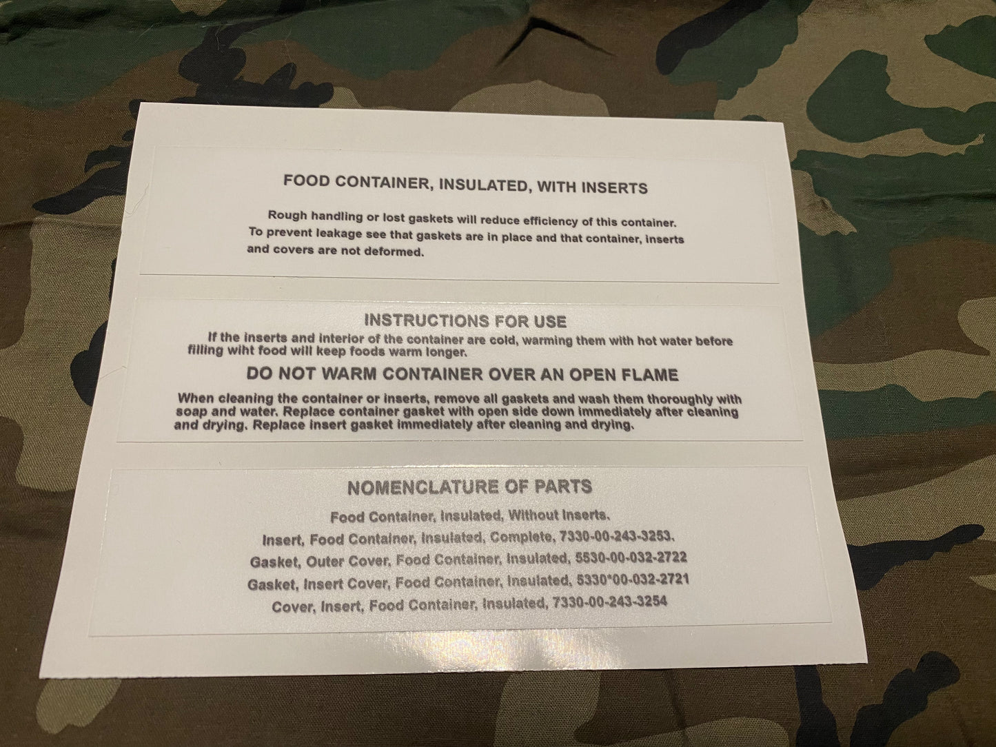 MERMITE INSULATED FOOD STORAGE DECAL SET