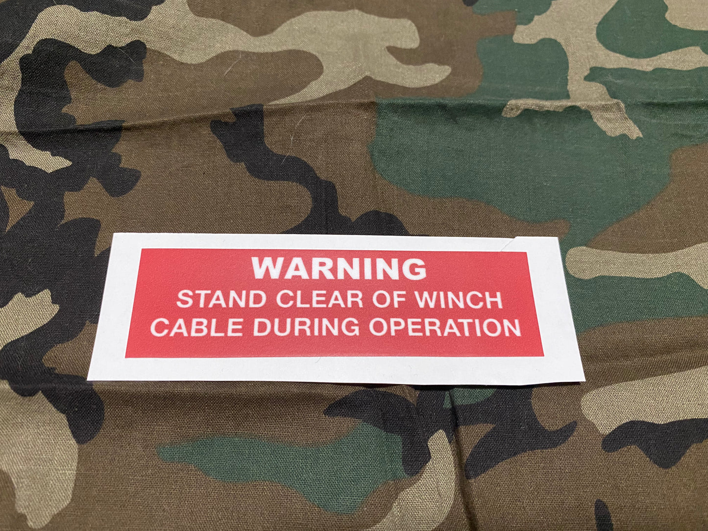 WINCH CABLE WARNING DECAL