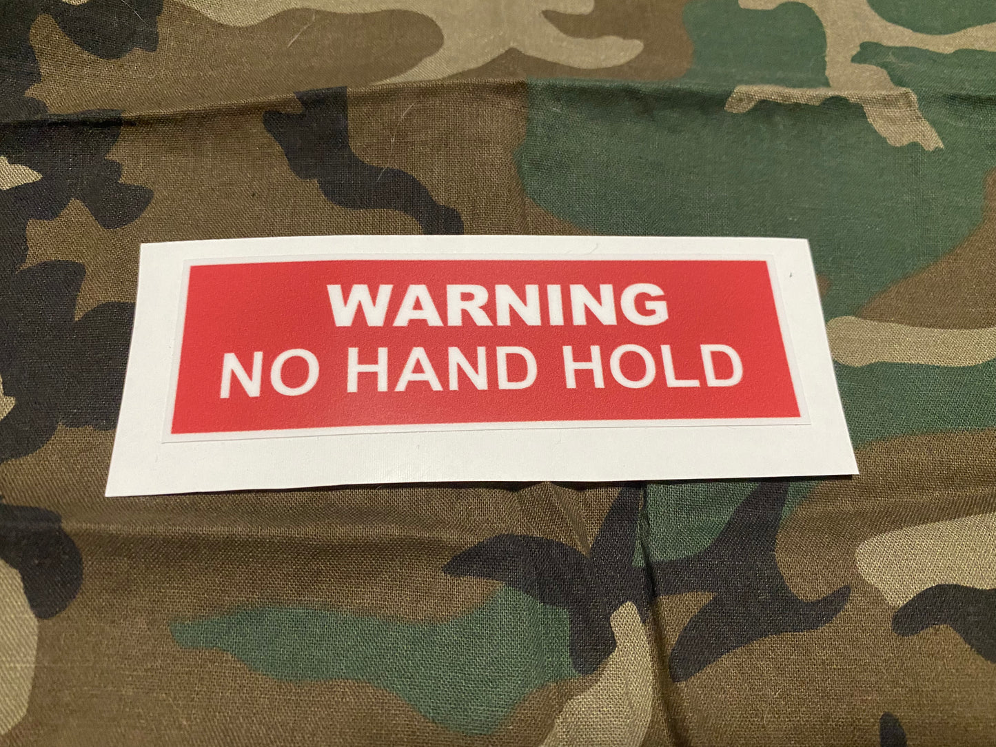 NO HAND HOLD WARNING DECAL