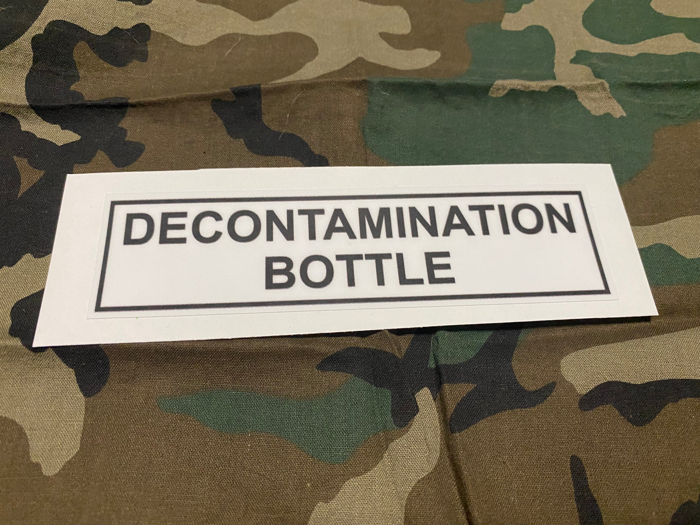 DECONTAMINATION BOTTLE DECAL