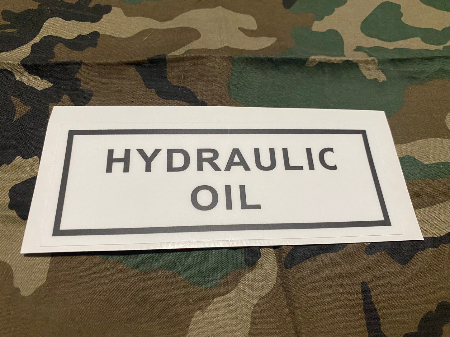 HYDRAULIC OIL DECAL