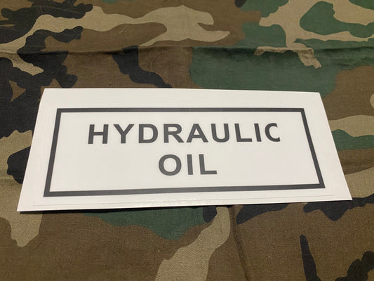 HYDRAULIC OIL DECAL