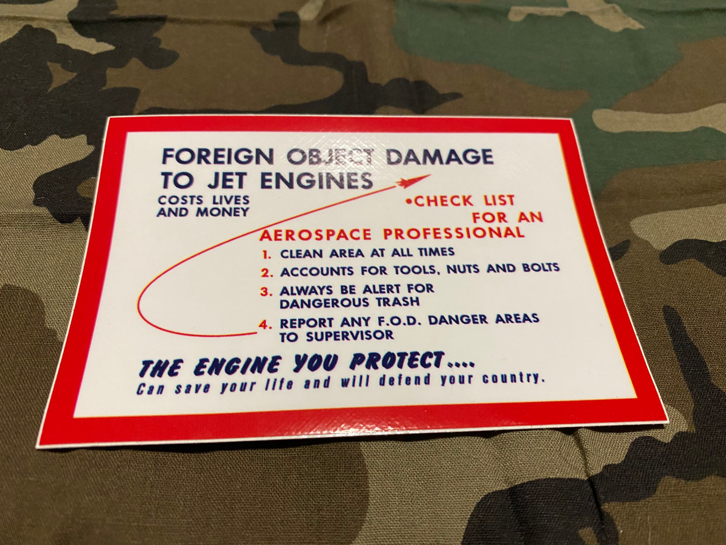 AIR FORCE FOREIGN OBJECT DAMAGE DECAL