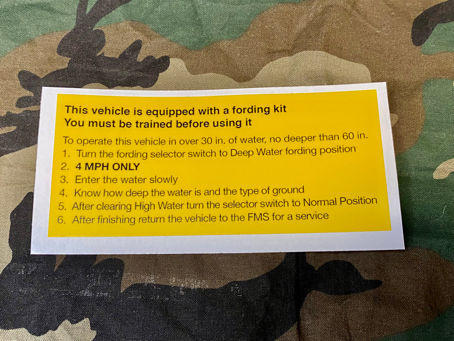 DEEP WATER FORDING DECAL