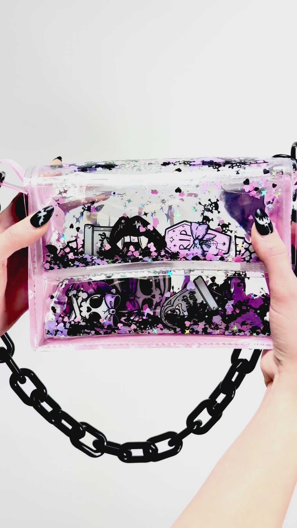 Electric Bubblegum Liquid Glitter Mini Purse - Died Pretty