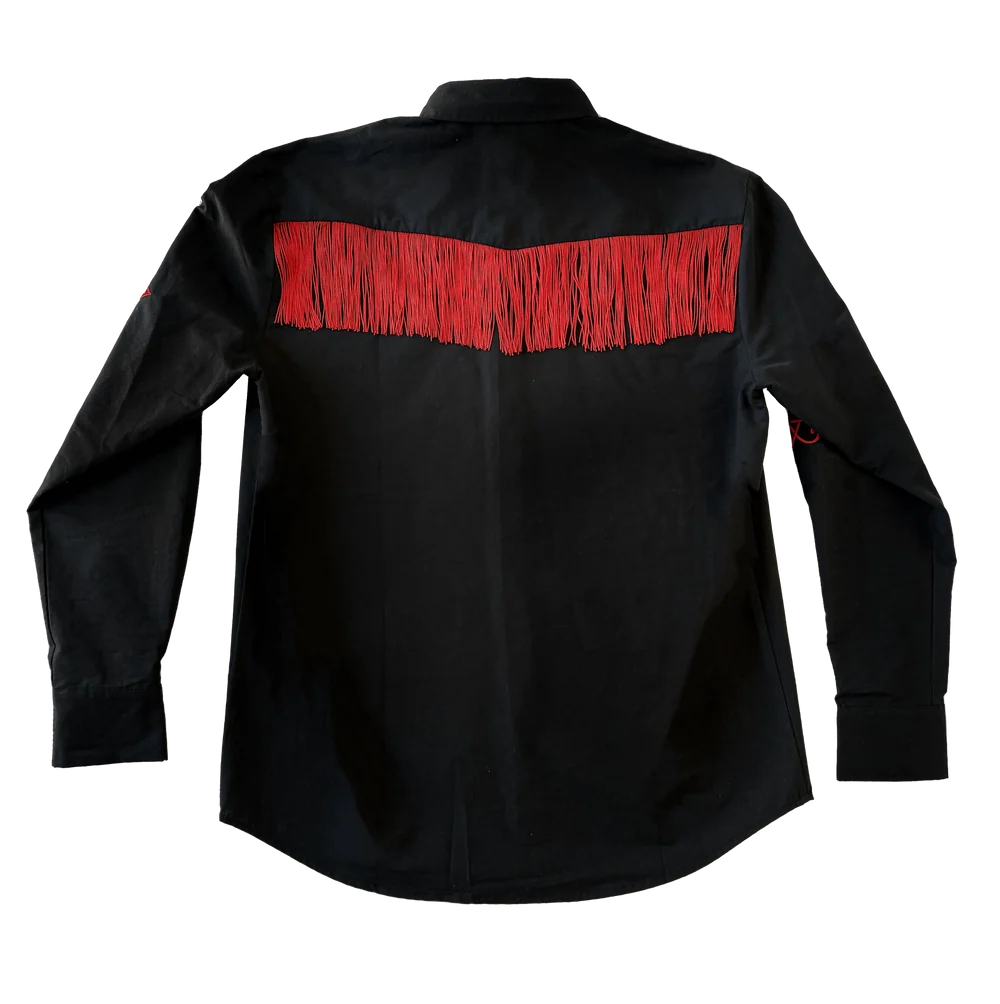 The Y'allternative Collection Baphomet Embroidered Western Tassel Shirt