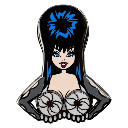 Elvira Spinning Spiders Enamel Pin