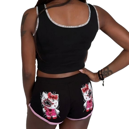 HELL KITTY WOMENS BOOTY SHORTS