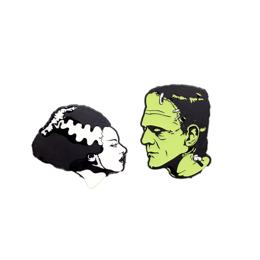 Bride of Frankenstein & Frankenstein Enamel Pin Set