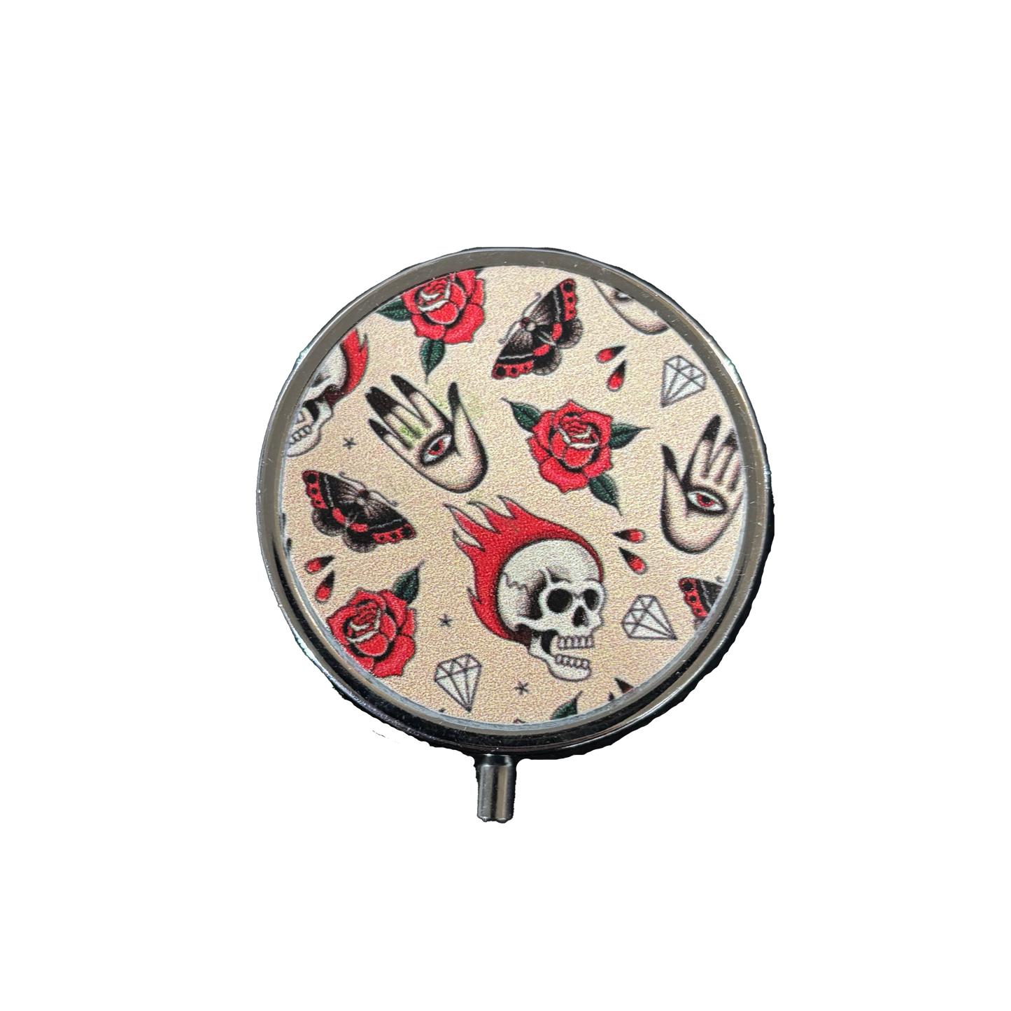 Classic Tattoo Pill Box - 3 Compartment