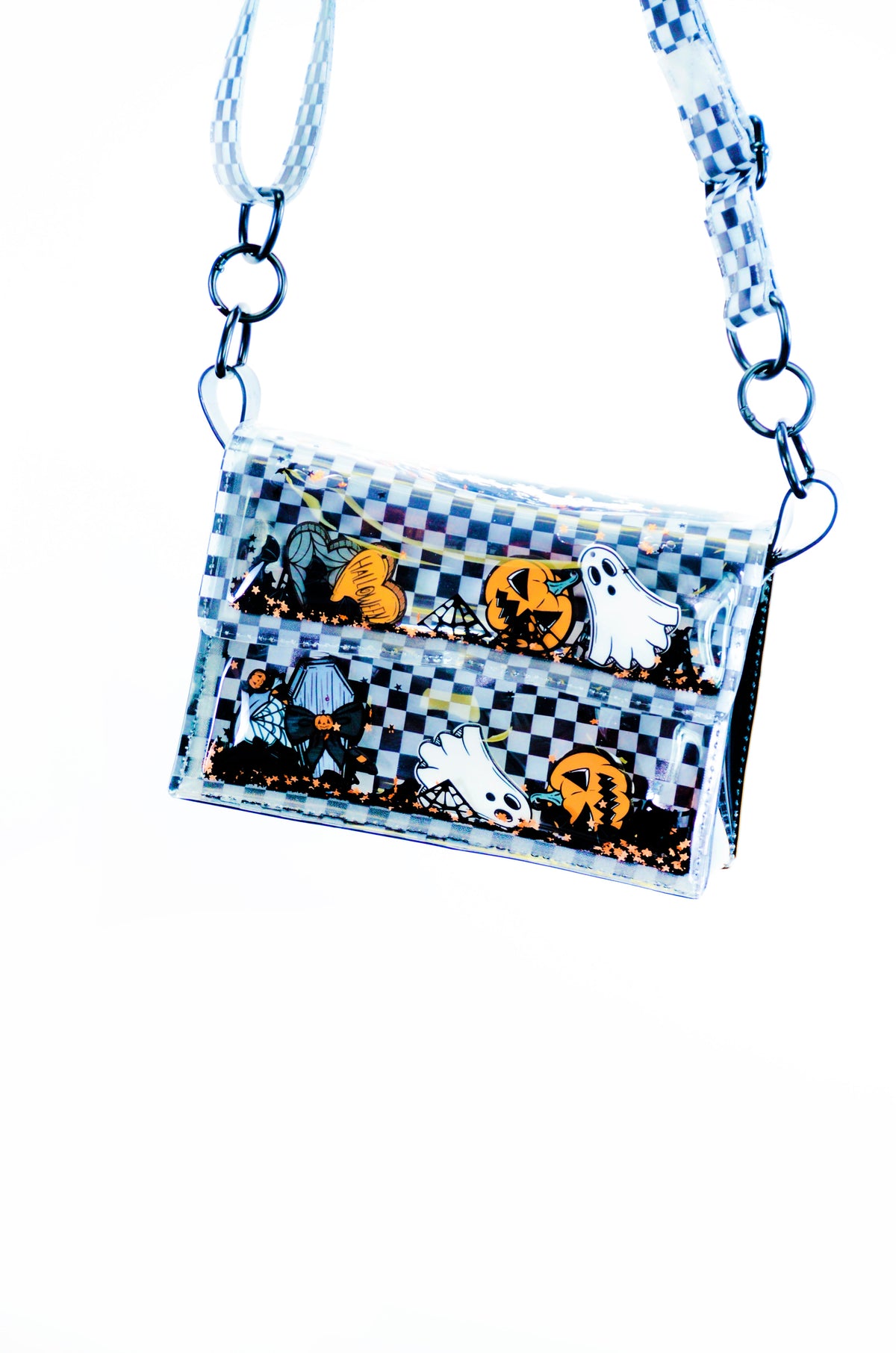 Electric Bubblegum Liquid Glitter Mini Purse - Haunted Season