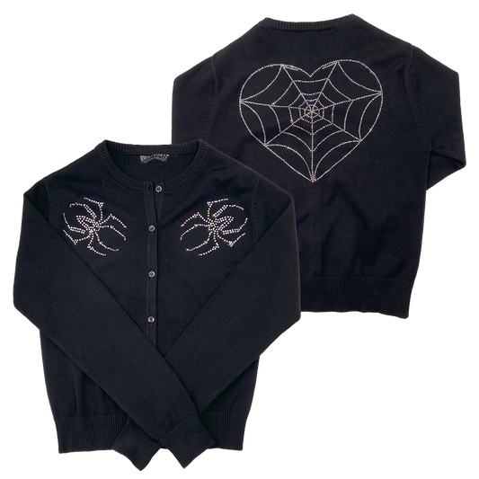 Spiderweb Heart Diamond Cardigan