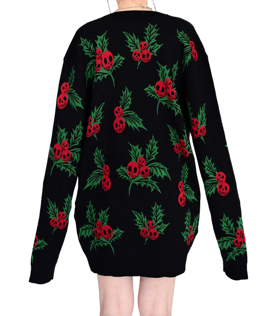 HAUNTED HOLLY CARDIGAN SWEATER